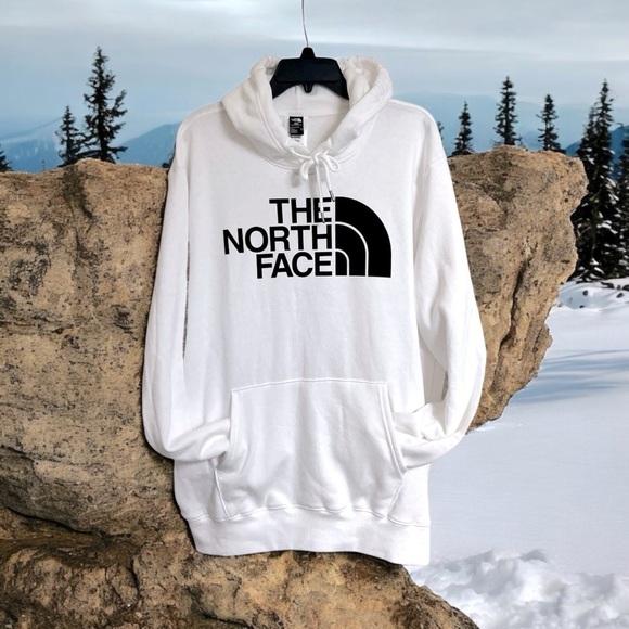 The North Face Half Dome Logo Pullover Hoodie Long Sleeves Kangaroo Pockets New - Picture 2 of 12